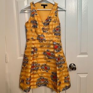 Banana Republic Yellow Floral Sleeveless Dress 0P